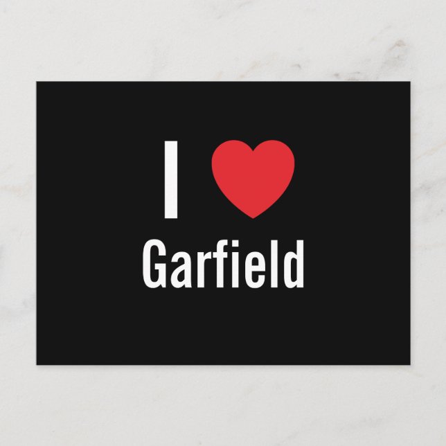 Carte Postale J'aime Garfield (Devant)