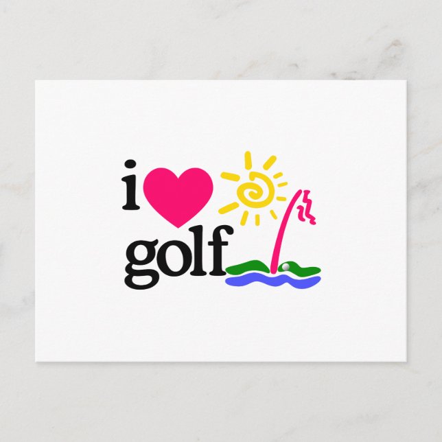 Carte Postale J'AIME GOlF (Devant)