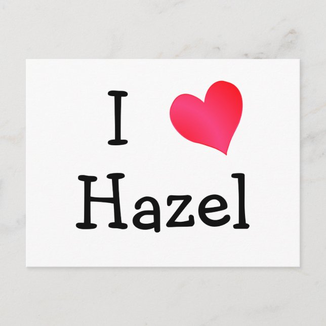 Carte Postale J'aime Hazel (Devant)