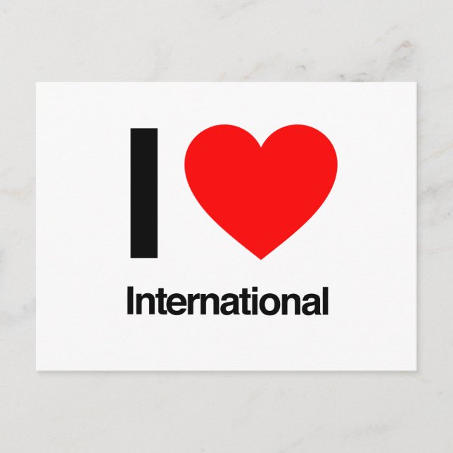 Carte Postale j'aime international (Devant)