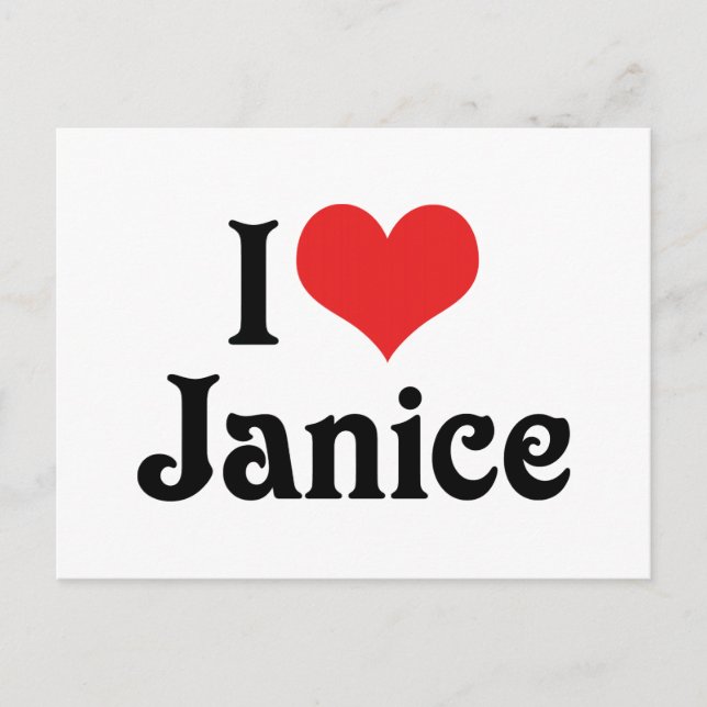 Carte Postale J'aime Janice (Devant)