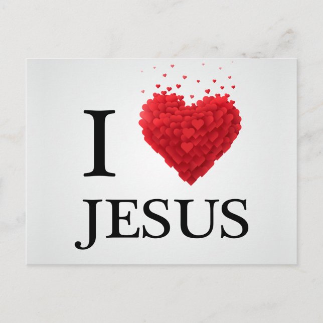 Carte Postale J'aime Jésus, joli tirage d'amour pour Jésus Chris (Devant)
