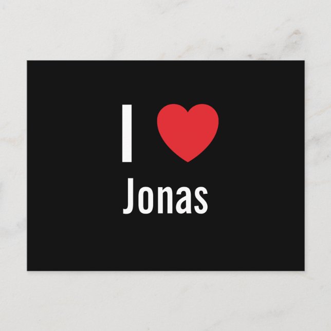 Carte Postale J'aime Jonas (Devant)