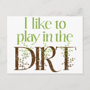 Carte Postale J'aime jouer dans le Dirt Funny Gardening