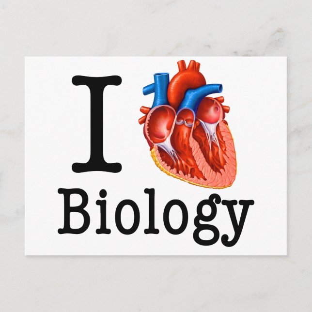 Carte Postale J'aime la biologie (Devant)