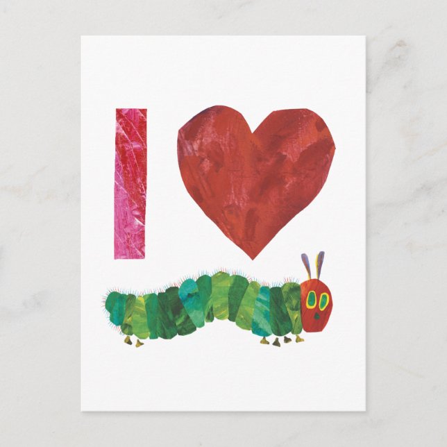 Carte Postale J'Aime La Caterpillar Très Affamée (Devant)