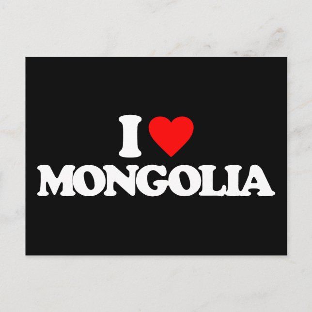 CARTE POSTALE J'AIME LA MONGOLIE (Devant)