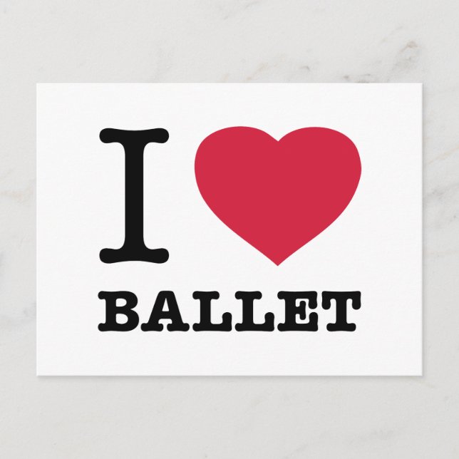 CARTE POSTALE J'AIME LE BALLET (Devant)
