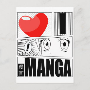 Carte Postale J'AIME le MANGA
