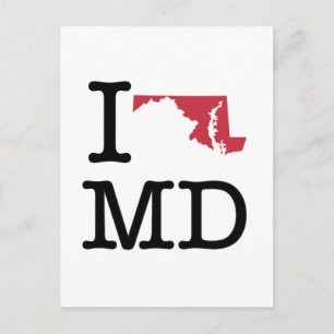 Carte Postale J'aime le Maryland
