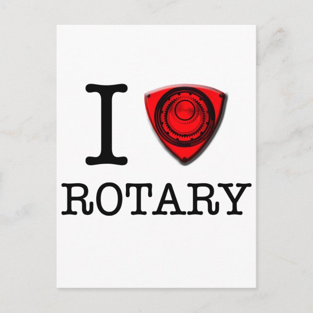 Carte Postale J'aime le moteur Rotary (Devant)