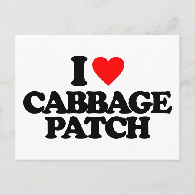 CARTE POSTALE J'AIME LE PATCH CABBAGE (Devant)