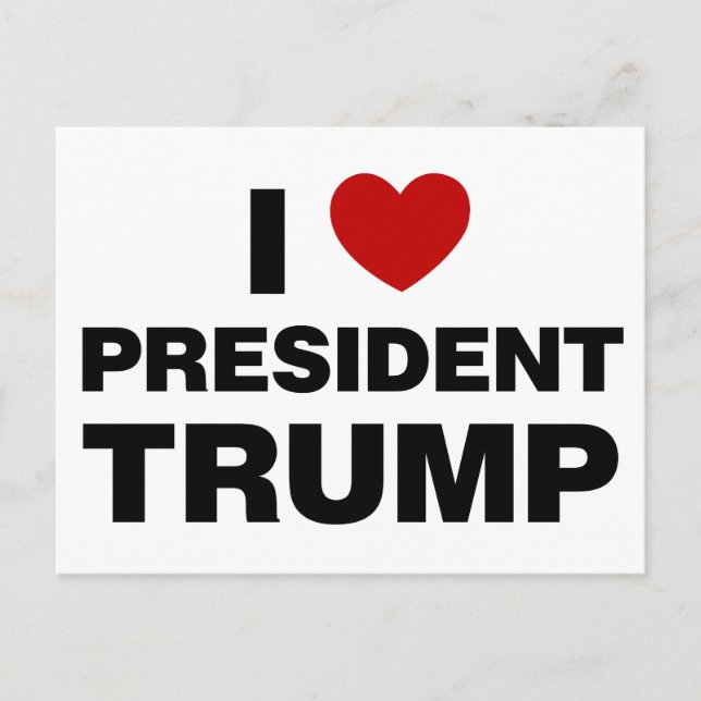 Carte Postale J'aime le président Trump cœur (Devant)