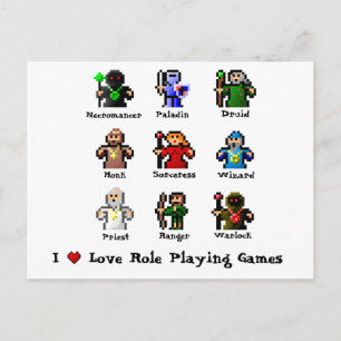 Carte Postale J'aime le rôle jouant des jeux