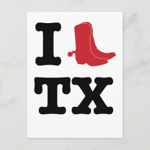 Carte Postale J'aime le Texas