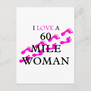 Carte Postale j'aime les 60 miles (60 km) de pieds de femme