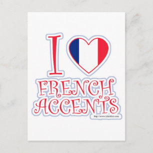 Carte Postale J'aime les accents français