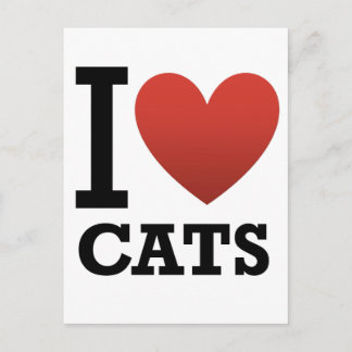 Carte Postale J'aime les chats