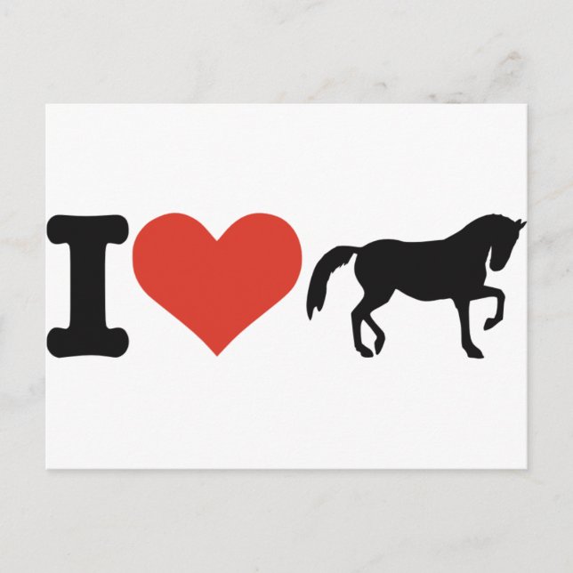 Carte Postale J'aime les chevaux (Devant)