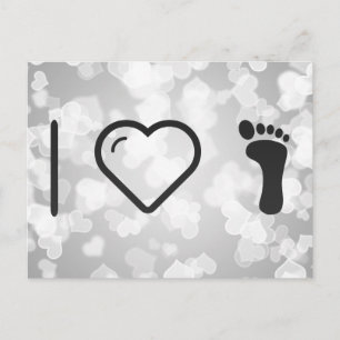Carte Postale J'aime les empreintes de pieds
