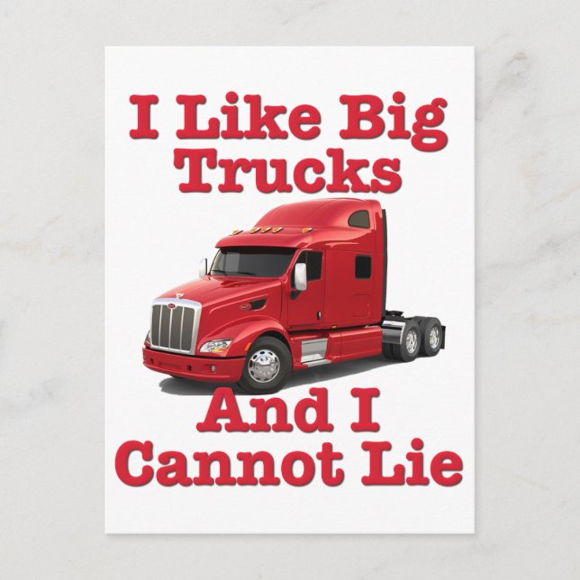 Carte Postale J'Aime Les Gros Camions Et Je Ne Peux Pas Mentir P (Devant)