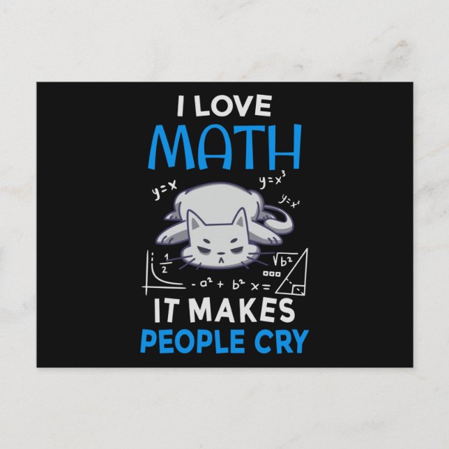 Carte Postale J'Aime Les Maths Ça Fait Pleurer Les Gens (Devant)