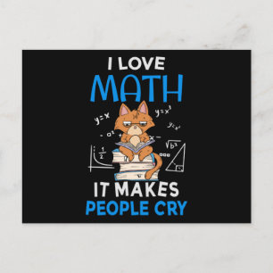 Carte Postale J'Aime Les Maths Ça Fait Pleurer Les Gens