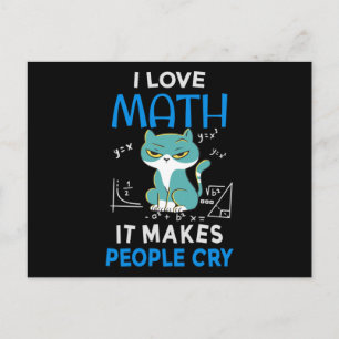 Carte Postale J'Aime Les Maths Ça Fait Pleurer Les Gens