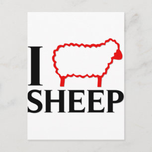 Carte Postale J'aime les moutons