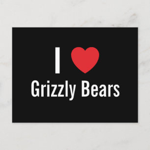 Carte Postale J'aime les ours grizzlis