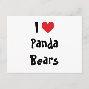 Carte Postale J'Aime Les Panda Bears