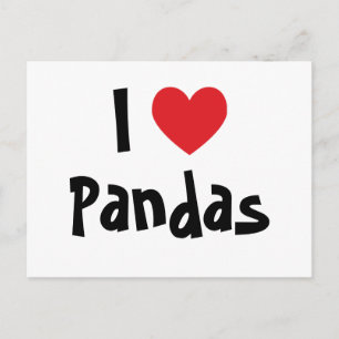 Carte Postale J'aime les pandas