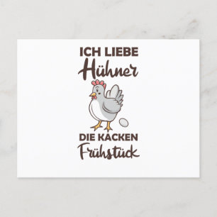 Carte Postale J'Aime Les Poulets Le Petit Déjeuner De Gâteau Pou