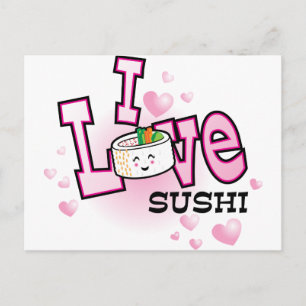 Carte Postale J'aime les sushis