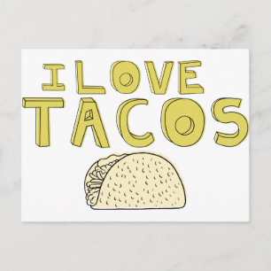 CARTE POSTALE J'AIME LES TACOS