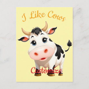 Carte Postale J'aime les vaches Art Thunder_Cove