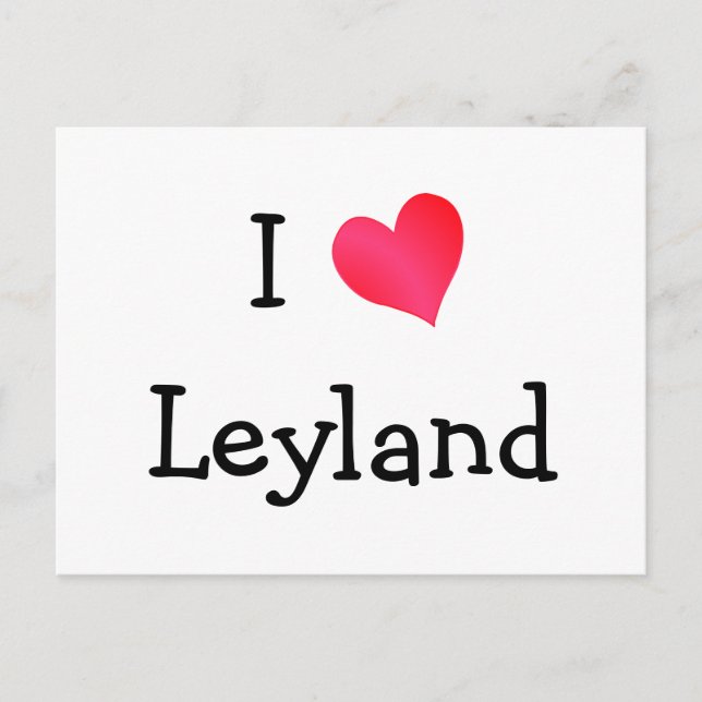 Carte Postale J'aime Leyland (Devant)