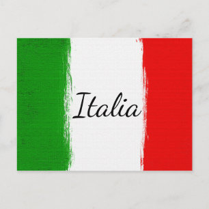 Carte Postale J'aime l'Italie.Drapeau de l'Italie.