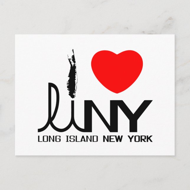 Carte Postale J'aime Long Island NY (Devant)