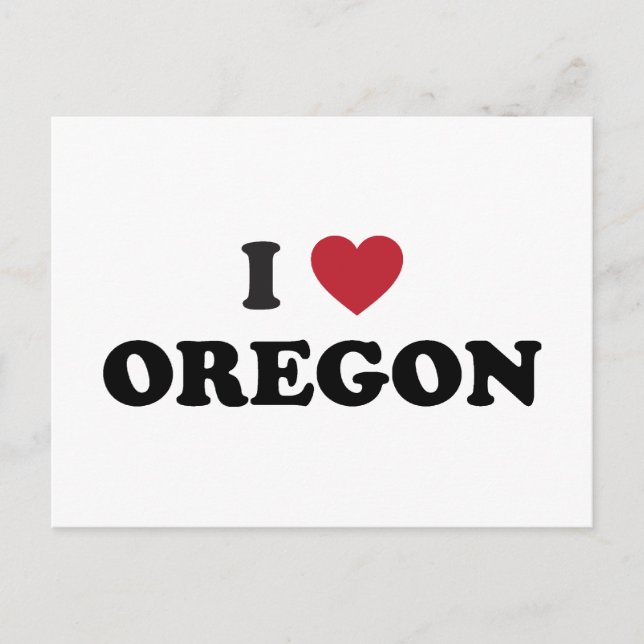 Carte Postale J'aime l'Oregon (Devant)