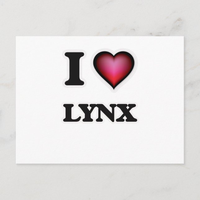 Carte Postale J'Aime Lynx (Devant)