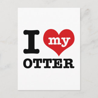 Carte Postale J'aime ma loutre