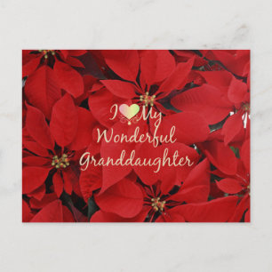 Carte Postale J'Aime Ma Merveilleuse Petite-Fille, Noël