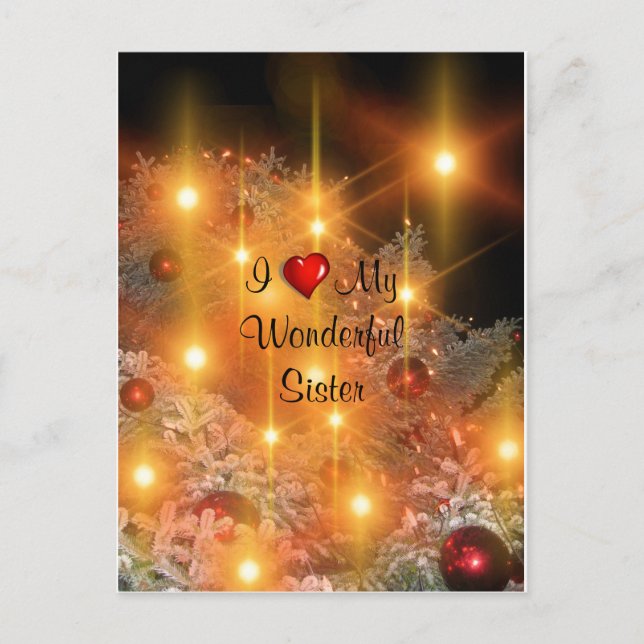 Carte Postale J'Aime Ma Merveilleuse Soeur (Devant)
