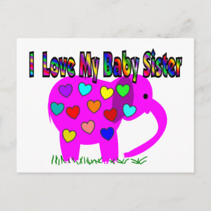 Carte Postale J'Aime Ma Soeur Bébé
