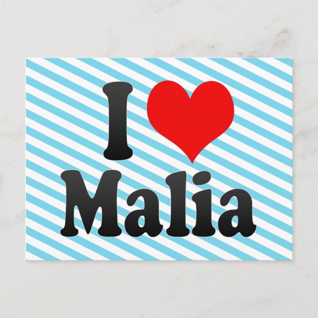 Carte Postale J'aime Malia (Devant)
