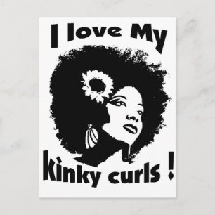 Carte Postale J'aime mes cheveux crépus