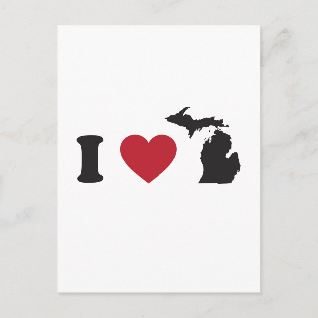 Carte Postale J'aime Michigan (Devant)