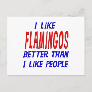 Carte Postale J'Aime Mieux Les Flamants roses Que Les Personnes 