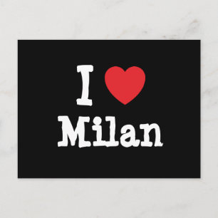 Carte Postale J'aime Milan coeur personnalisé personnalisée